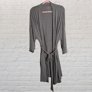 Cozy Earth Premium Bamboo Robe Gray Open Front Duster Cardigan XXL Soft Lounge